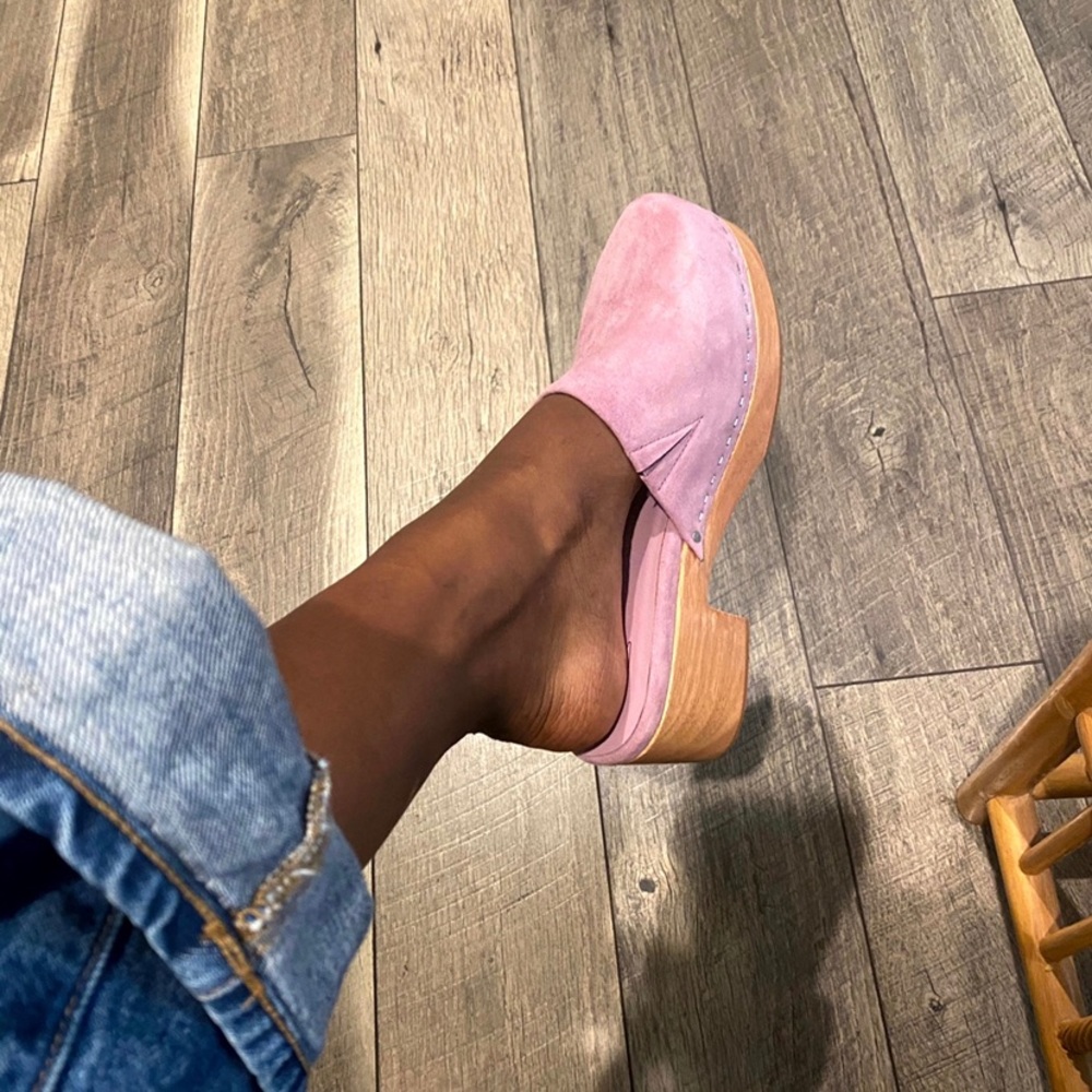 Charlotte Stone Martino Suede Lilac Clogs